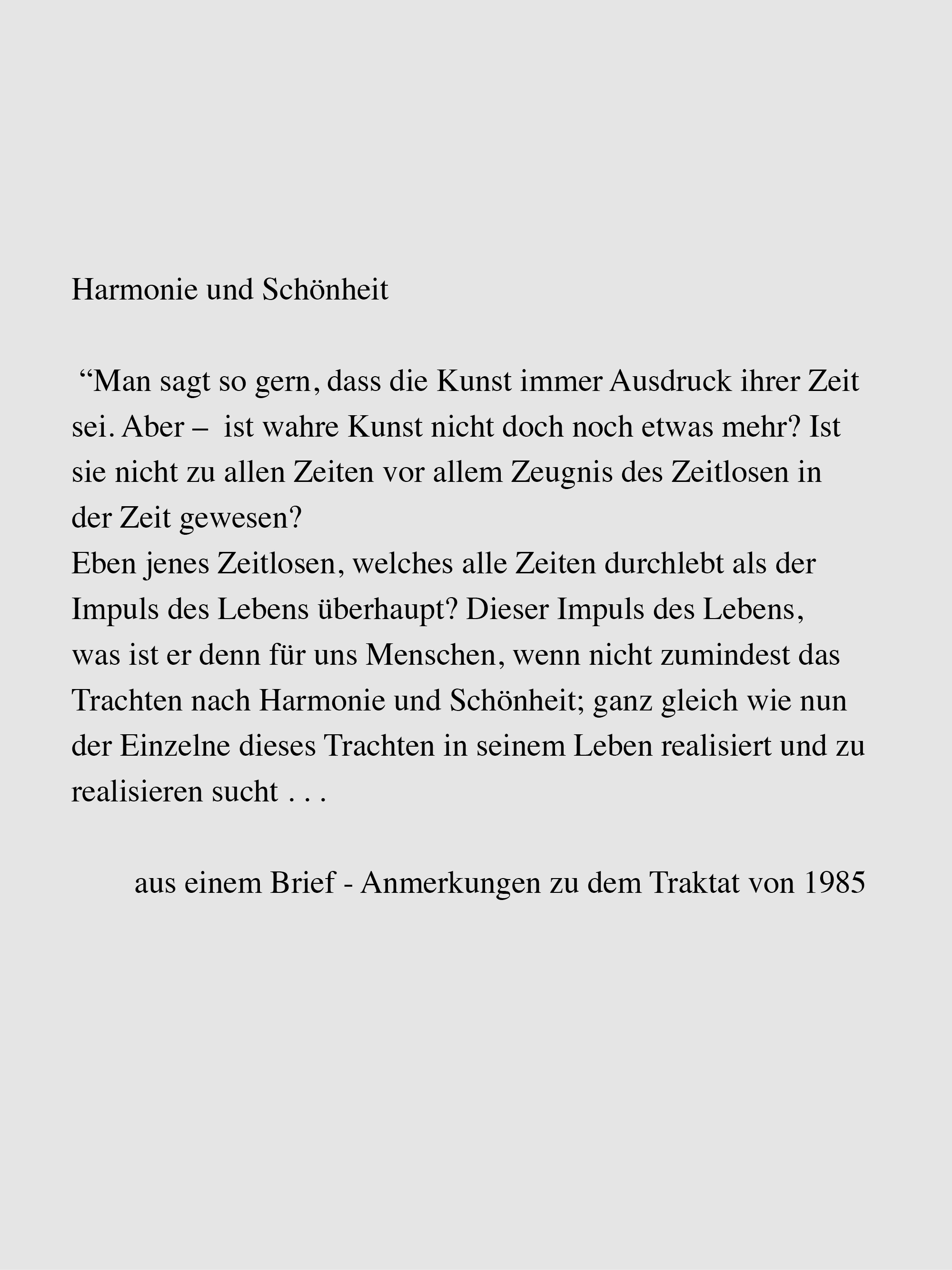 Harmonie und Schönheit Zitat